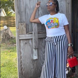 Wide leg ankle pants